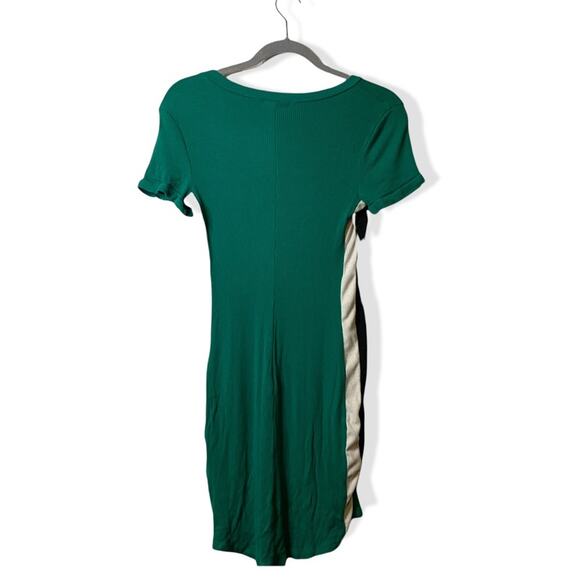 Charlotte Russe Green Long Ribbed T-Shirt Black and White Stripes Medium - Picture 2 of 6